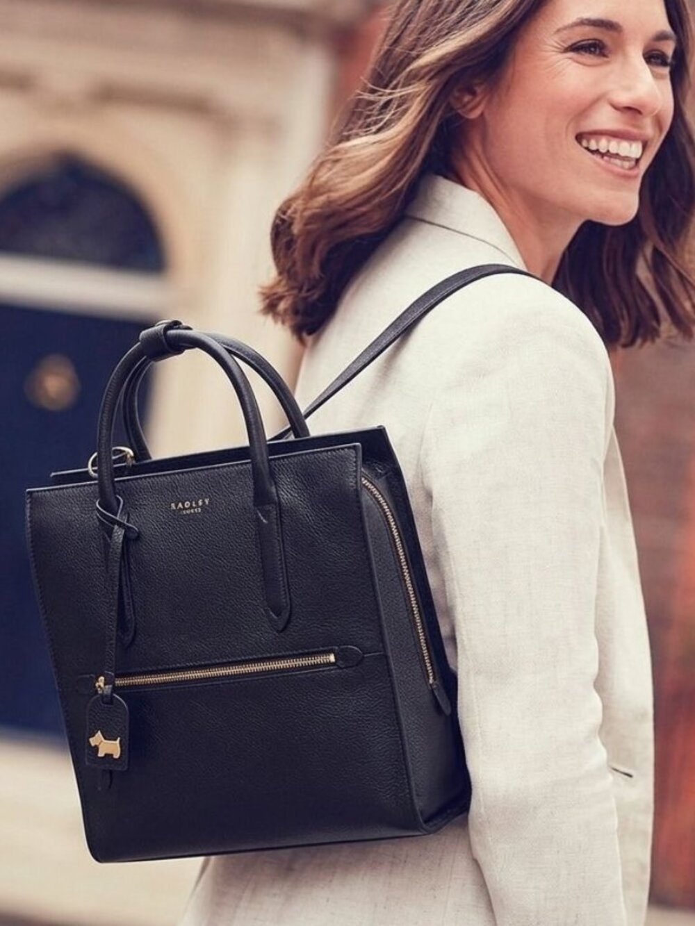 Radley London Arlington Court Ziptop Leather Backpack Black